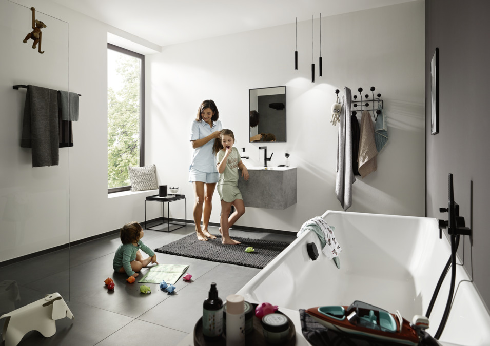 Двойной крючок HANSGROHE AddStoris 41755340 Шлифованный чёрный хром