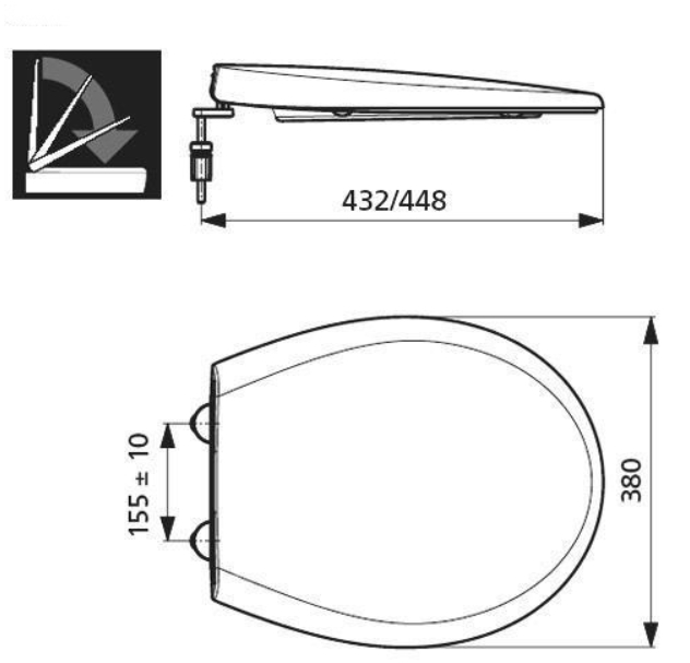 РАСПРОДАЖА Сиденье c крышкой для унитаза Sanit 2100 56 744 86 SoftClose, пергамон