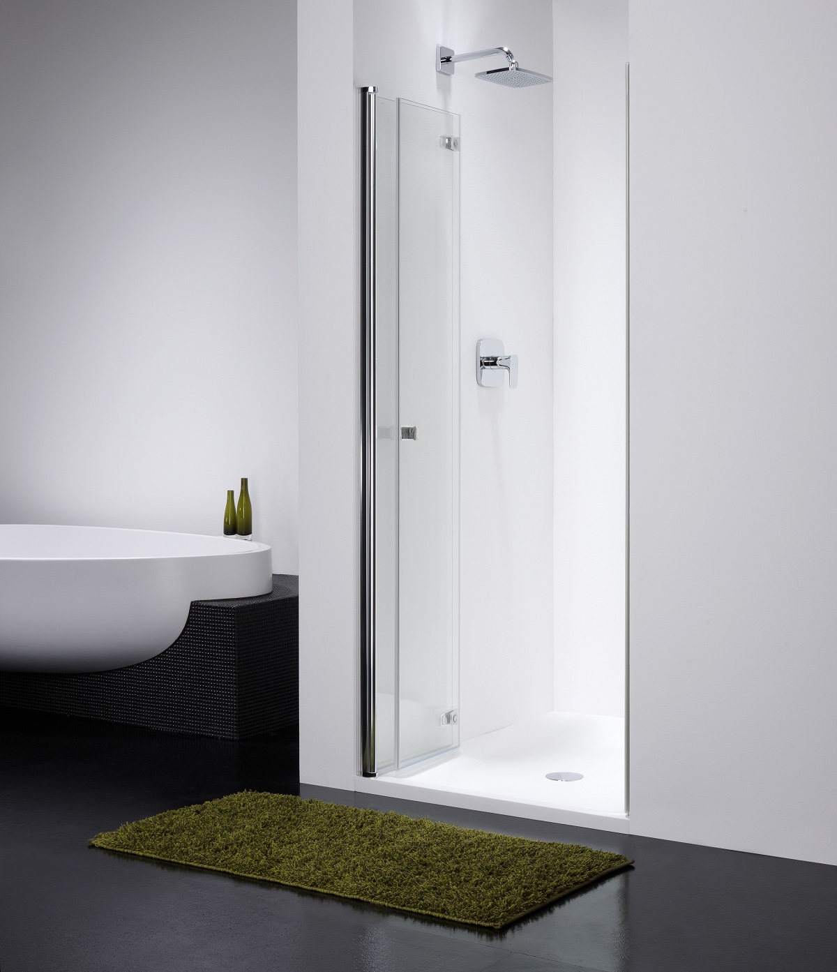 РАСПРОДАЖА Дверь в нишу складная Provex Combi Free 0005 CF 05 GL L 1000 мм х 1975 мм, блестящий алюминий/стекло прозрачное