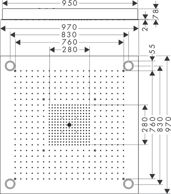 Верхний душ AXOR Starck ShowerCollection 10623800 Под сталь