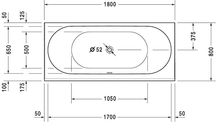 Акриловая встраиваемая ванна Duravit Darling New 700244000000000 1800 х 800