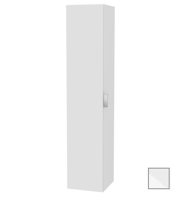 Шкаф - пенал высокий подвесной KEUCO EDITION 11 31330 300001 петли слева, 4 полки, корпус матовый лак/фасад глянцевое стекло, белый