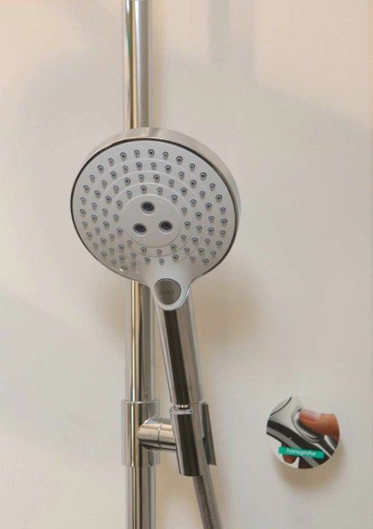 Душевой комплект Hansgrohe Raindance Select S 240 2jet 27129400 Showerpipe с термостатом белый/хром