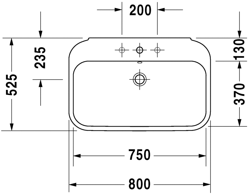 Раковина подвесная Duravit Happy D.2 2316800000 80х52см (изделие снято с производства)