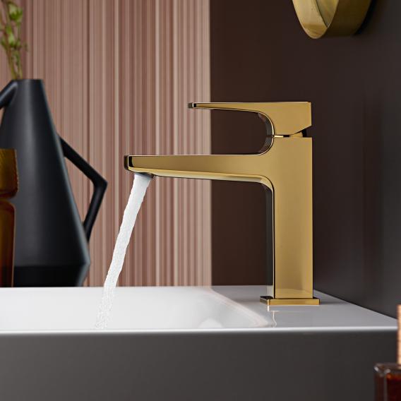 Смеситель для раковины Hansgrohe Metropol 32507990 со сливным донным клапаном Push-Open, полированное золото