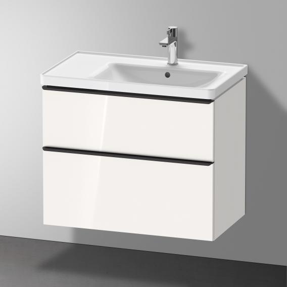 Тумба подвесная под раковину DURAVIT D-Neo DE435802222 784 мм х 452 мм, с выдвижным ящиком и выдвижным отделением, белый глянцевый