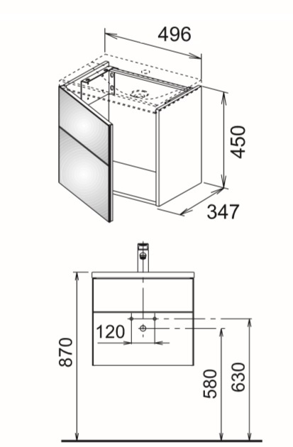 Тумба под умывальник Keuco Royal Reflex  34090 140001 корпус матовый лак/фасад стекло трюфель