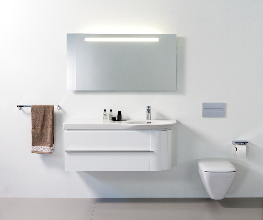 Тумба под раковину  Laufen  Case for Palace  4.0150.2.075.475.1    84,1 см, 2 ящика слева, 1 дверца справа, белый глянцевый,  для 8.1670.1