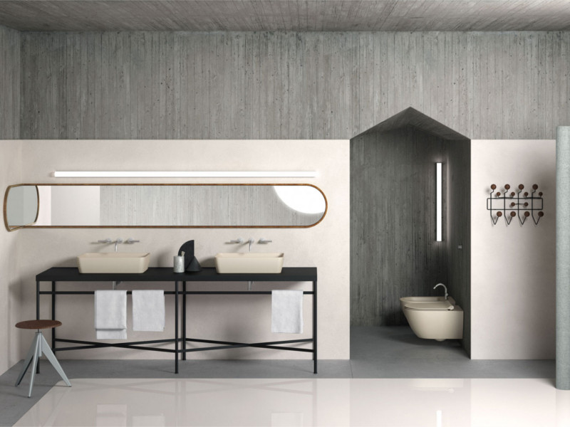 Раковина накладная GSI NUBES 903608 600 мм х 380 мм, без отверстия под смеситель, Creta Matte