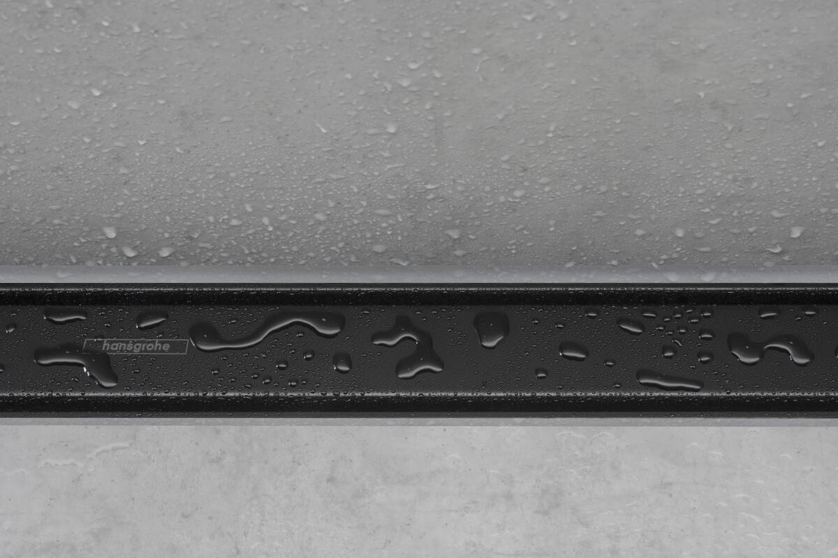 Внешняя часть линейного слива для душа HANSGROHE RainDrain Match 56040610 900 мм, c регулировкой по высоте, чёрный