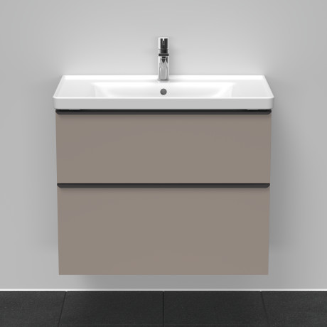 Тумба подвесная под раковину DURAVIT D-Neo DE43554343 784 мм х 452 мм, с выдвижным ящиком и выдвижным отделением, базальт матовый