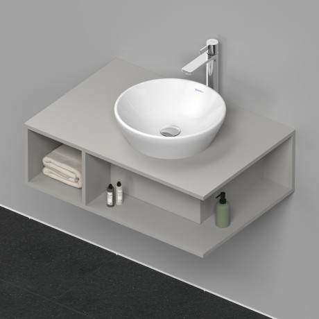 Тумба подвесная под раковину DURAVIT D-Neo DE495800707 800 мм х 550 мм, с консолью, с открытой полкой слева, бетонно - серый матовый