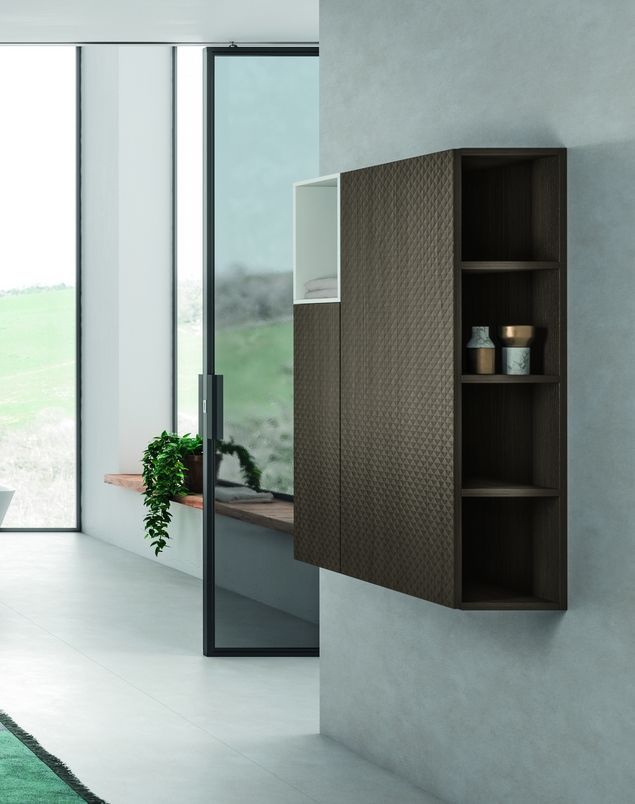 Средний шкаф для ванной комнаты BMT IKON 970 301 CHC 01 3D433    250х729х250 мм, цвет 3D Burnt Walnut