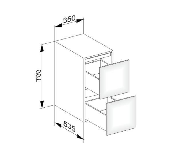 Тумба боковая подвесная KEUCO EDITION 11 31321 850000 с двумя выдвижными фронтами, корпус/фасад шпон, табачный дуб