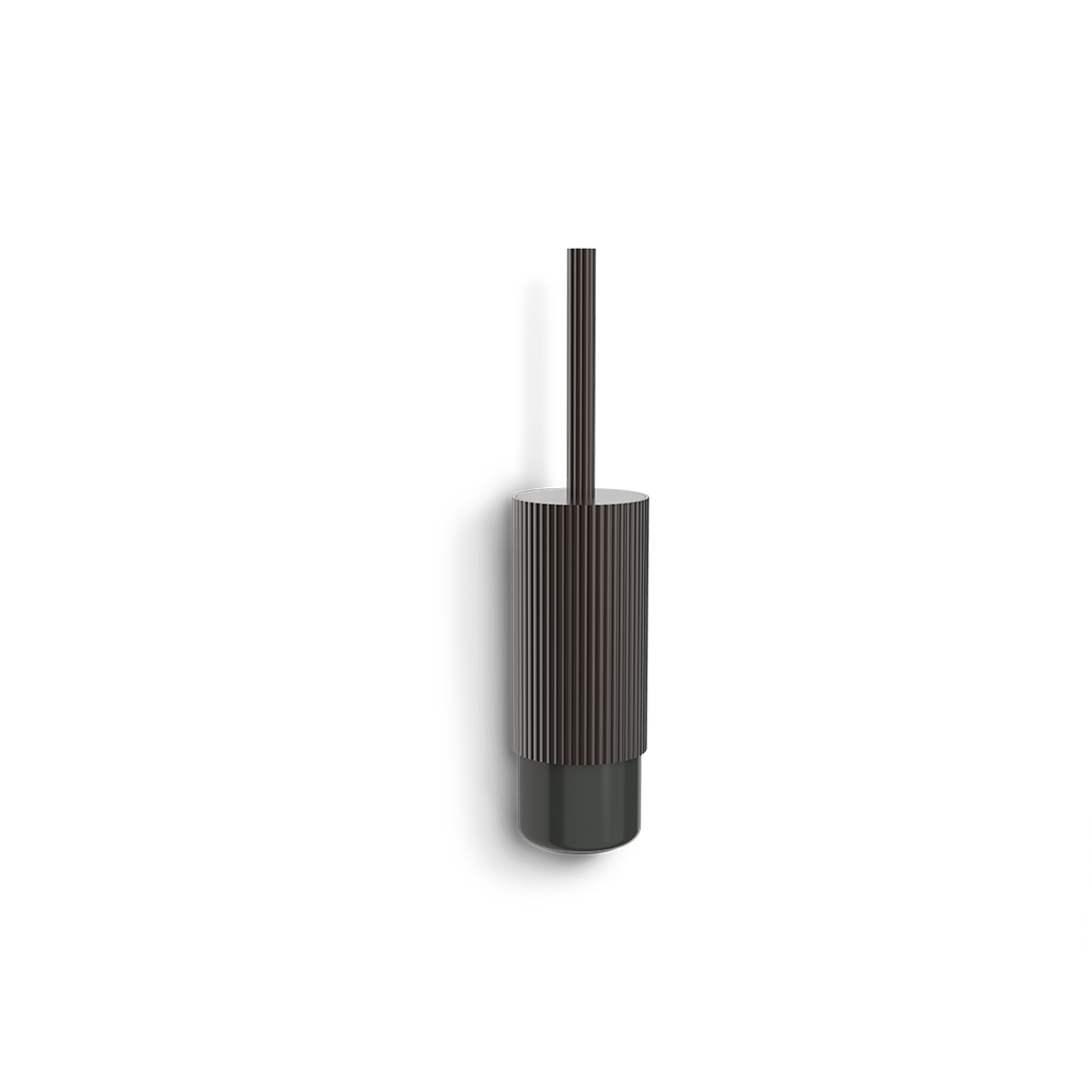 Ершик для унитаза настенный DECOR WALTHER (OF.LINE WBG)  0671649   44 x 11 x 10 см, алюминий/фарфор, цвет Mocca (шоколадно-коричневый)/Moor (болотный матовый)