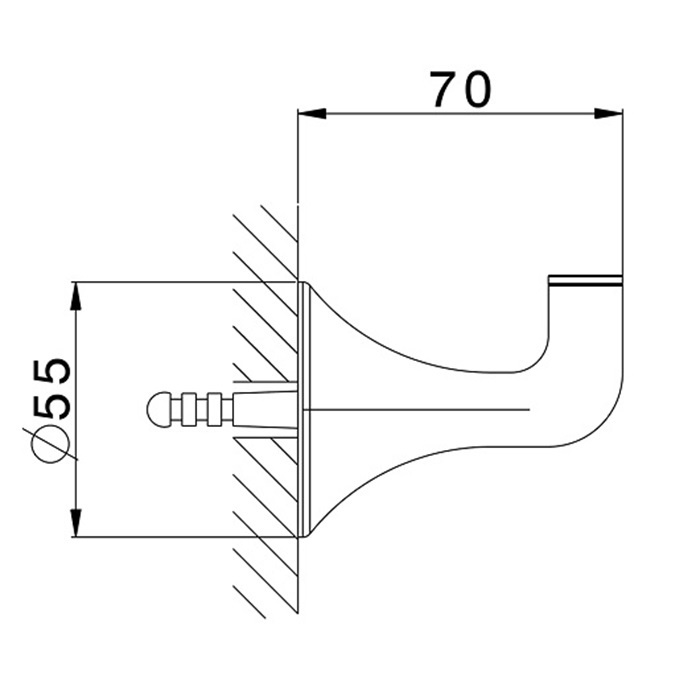 Крючок настенный CISAL Vita VI09071021 цвет Хром