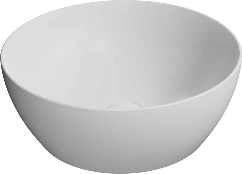 Раковина-чаша накладная круглая GSI PURA 885109 420 мм х 420 мм, без отверстия под смеситель, без перелива, белый матовый