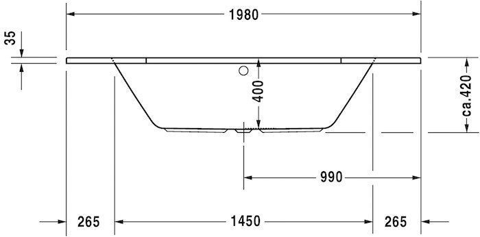 Акриловая встраиваемая угловая ванна Duravit D-Code 700137000000000 1400 х 1400