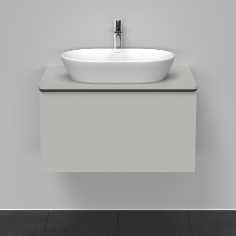Тумба подвесная под раковину DURAVIT D-Neo DE494700707 800 мм х 550 мм, с консолью, с одним выдвижным ящиком, бетонно-серый матовый