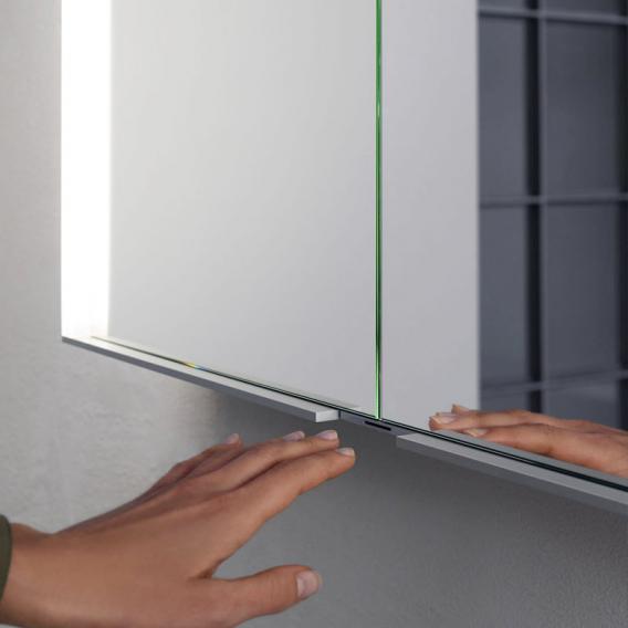 Зеркальный шкаф с подсветкой KEUCO Royal Match 12811 171301 для встраиваемого монтажа, серебристый анодированный