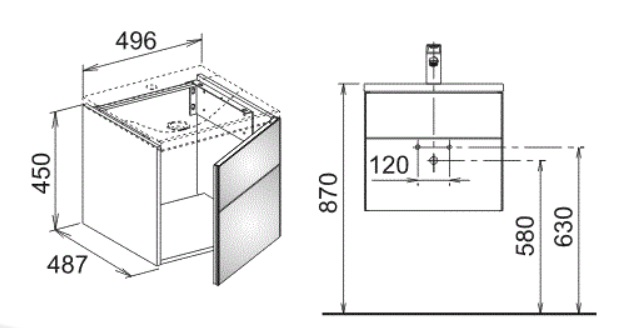 Тумба под умывальник Keuco Royal Reflex  34040 140002 корпус матовый лак/фасад стекло трюфель