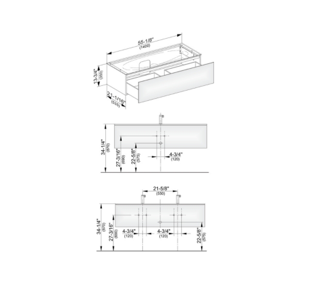 Тумба подвесная под раковину KEUCO EDITION 11 31361 280000 с одним выдвижным фронтом, корпус матовый лак/фасад матовое стекло, кашемир