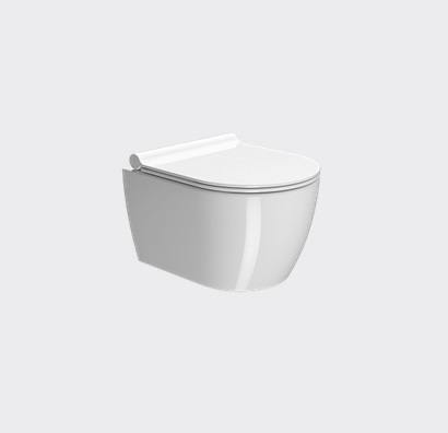 Унитаз подвесной GSI PURA 8802FR211 460 мм х 350 мм, Swirlflush, с крепежом, белый глянцевый