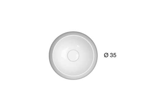 Раковина - чаша накладная круглая GLOBO T-EDGE TE035BI Ø 350 мм, без отверстия под смеситель, без перелива, белая глянцевая