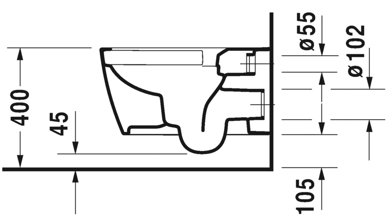 Унитаз подвесной Duravit Me by Starck Rimless 25290900001 с вертикальным смывом, безободковый, с креплением Durafix, с покрытием WonderGliss, белый