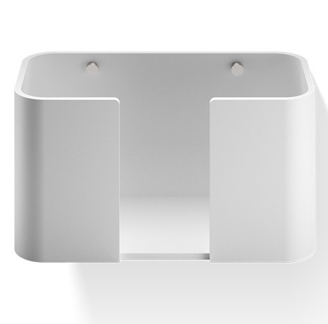Контейнер для бумажных и гостевых полотенец, настенный DECOR WALTHER (STONE WPTB) 0974255    16 X27 X13 см, композит белый матовый/крепления сталь матовая