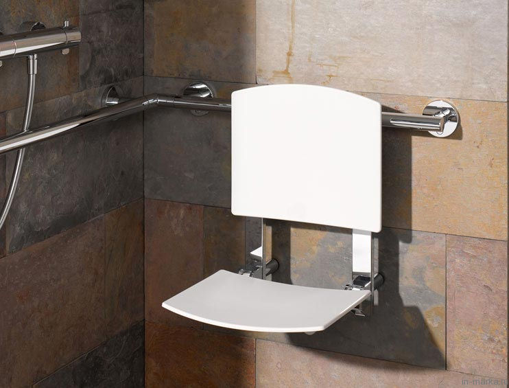 Поручень вдоль стены 597 мм и штанга для душа 597 мм KEUCO PLAN CARE 34911 174400 Aлюминий анодированный/Xром