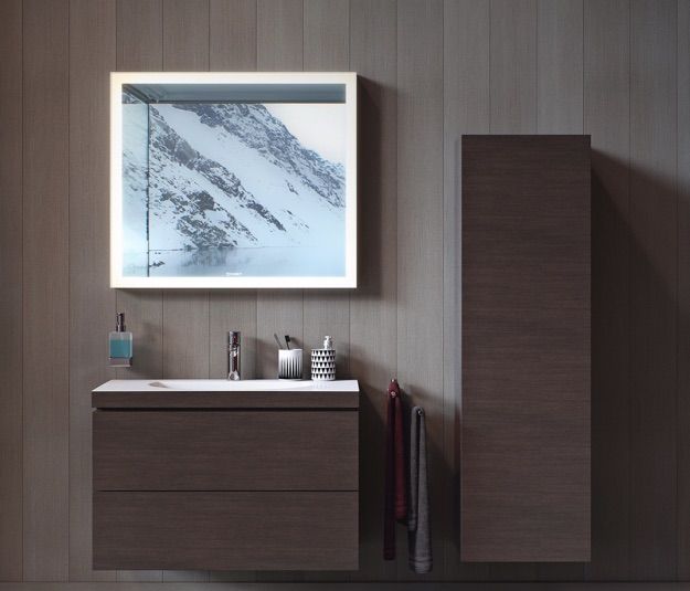 Тумба подвесная с раковиной Duravit L-Cube LC6927N7272 дуб темный брашированный