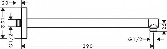 Держатель для верхнего душа AXOR Showers 26431000 Хром