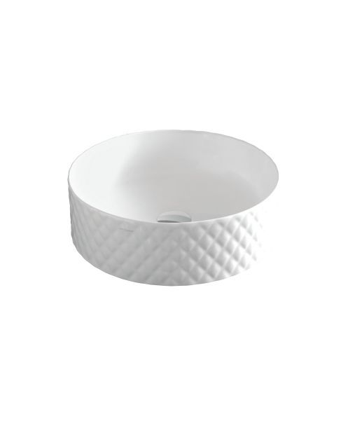 Раковина круглая накладная ARTCERAM QUADRO OSL009 01 00 440 мм х 440 мм, без отверстия под смеситель, без перелива, белый глянцевый