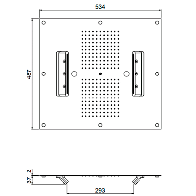 Встраиваемый мультифункицональный верхний душ из нержавеющей стали CARIMALI MYDREAM 23075XN-CRX 500 мм х 550 мм, хром