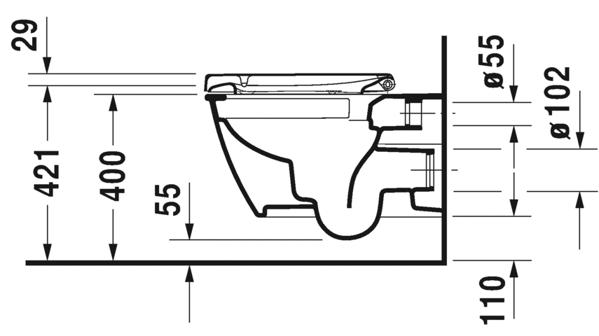 Подвесной унитаз Duravit Darling New 2563090000 57 см безободковый