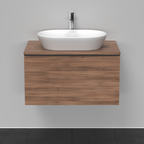 Тумба подвесная под раковину DURAVIT D-Neo DE494707979 800 мм х 550 мм, с консолью, с одним выдвижным ящиком, орех натуральный