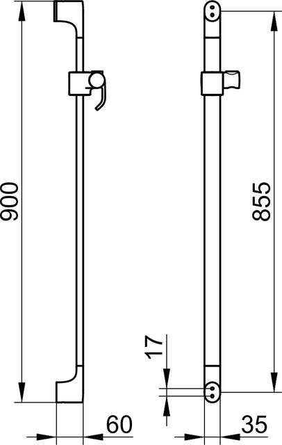 Душевая штанга 900 мм KEUCO EDITION 400 51585 010900 Хром