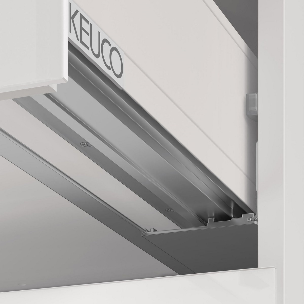 Тумба подвесная под раковину KEUCO X-Line  33173 300000 1000 x 605 x 490 мм, c 2 выдвижными ящиками, корпус ламинированный матовый белый, фасад стекло белый глянцевый