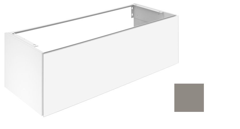 Тумба под умывальник Keuco Plan 32981 290000 корпус лак матовый инокс, фасад стекло инокс матовый петроль