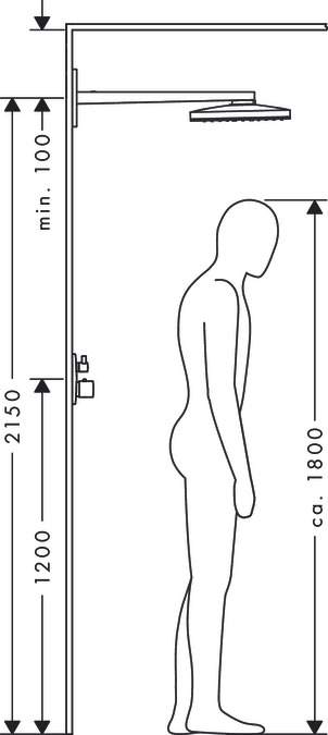 Верхний душ с настенным держателем Hansgrohe Rainmaker Select 24003400 Хром/Белый