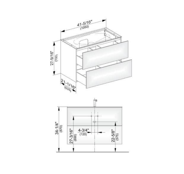 Тумба подвесная под раковину KEUCO EDITION 11 31352 140000 с двумя выдвижными фронтами, корпус матовый лак/фасад глянцевое стекло, трюфель