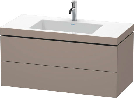 Тумба подвесная с раковиной Duravit L-Cube LC6928O4343 базальт матовый