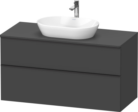 Тумба подвесная под раковину DURAVIT D-Neo DE496904949 1200 мм х 550 мм, с 2 выдвижными ящиками и консолью, графит матовый