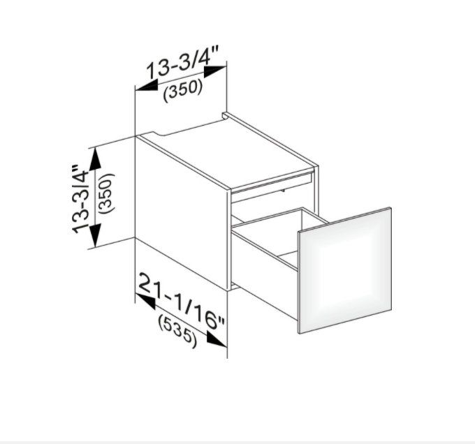 Модуль нижнего шкафа KEUCO EDITION 11 31310 890100 для встройки снизу, с одним выдвижным ящиком, с внутренней светодиодной подсветкой, корпус/фасад шпон, светлый дуб