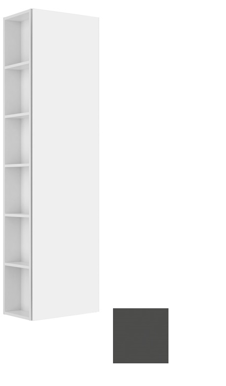 Высокий шкаф-пенал Keuco Plan 32931 110002 корпус лак матовый антрацит, фасад стекло антрацит глянцевый