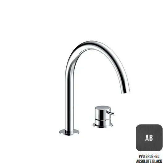Одновентильный смеситель для раковины ALMAR WASH BASIN E214005.AB излив 221 мм, цвет Absolute Black