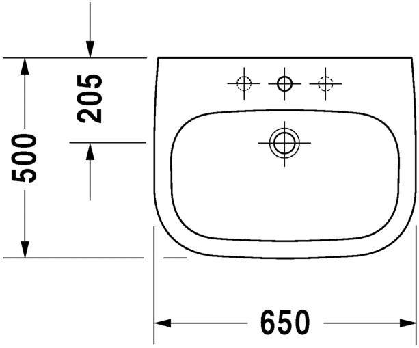 Раковина подвесная Duravit d-code 23106500002 65х50см