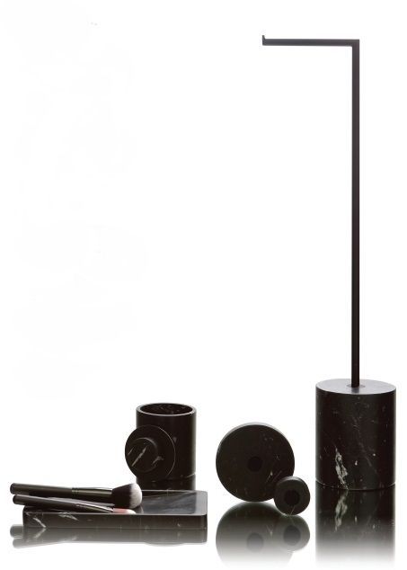 Напольная стойка с ёршиком и держателем для туалетной бумаги BERTOCCI CARRARINO 124 4420 0800 Nero/Чёрный матовый