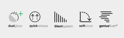 Унитаз подвесной GSI KUBE X 9412FR509 500 мм х 360 мм, c Genius Flush, с крепежом, цвет Белый матовый